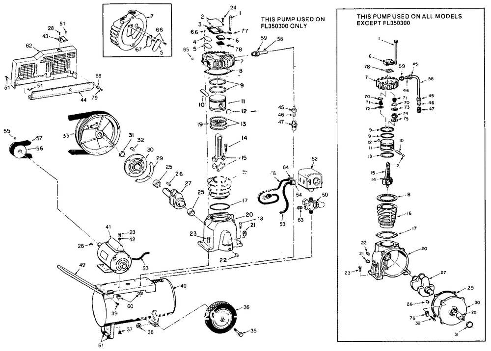 Air-Compressor Parts Diagram and Parts List for FL3520  Campbell Hausfeld Compressor